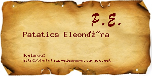 Patatics Eleonóra névjegykártya